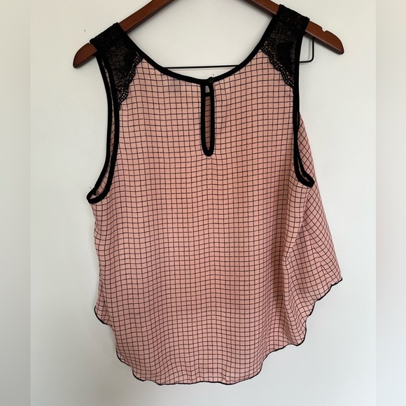 WDG Pink Grid Pattern Sleeveless Top SIZE LARGE - Picture 5 of 5